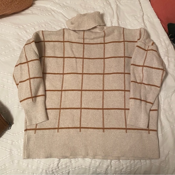 MADEWELL Pearldale Turtleneck Sweater in Windowpane, sz XL - Picture 8 of 12